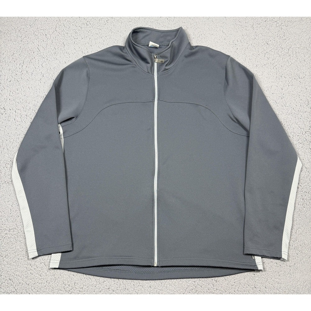 Alo CoolFit Track Jacket Mens XL Gray Full Zip Lightweight Athletic Yoga